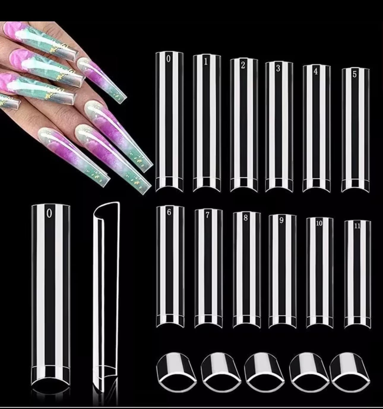 500 pcs no C curve square tips product photo