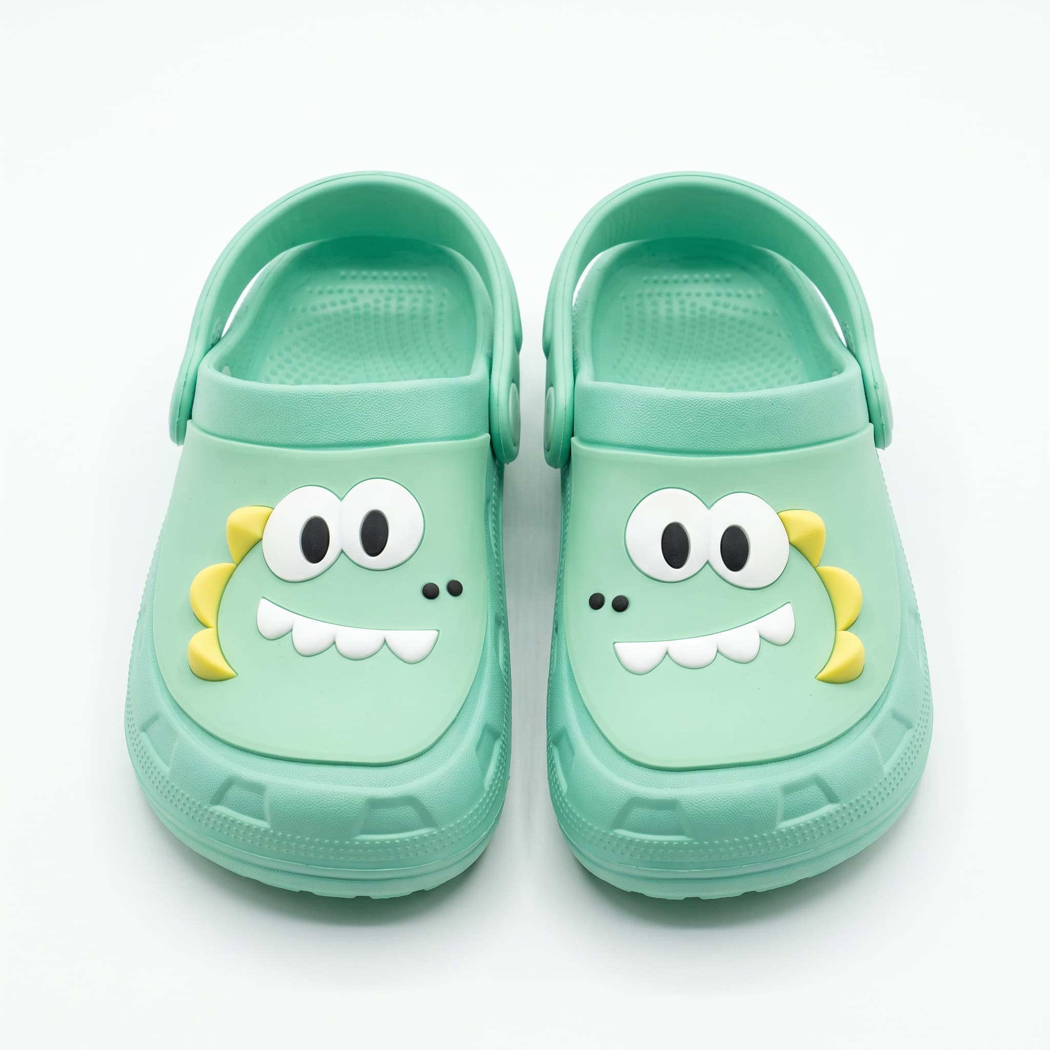Kids' Cartoon Dinosaur Crocs – Mint Green product photo