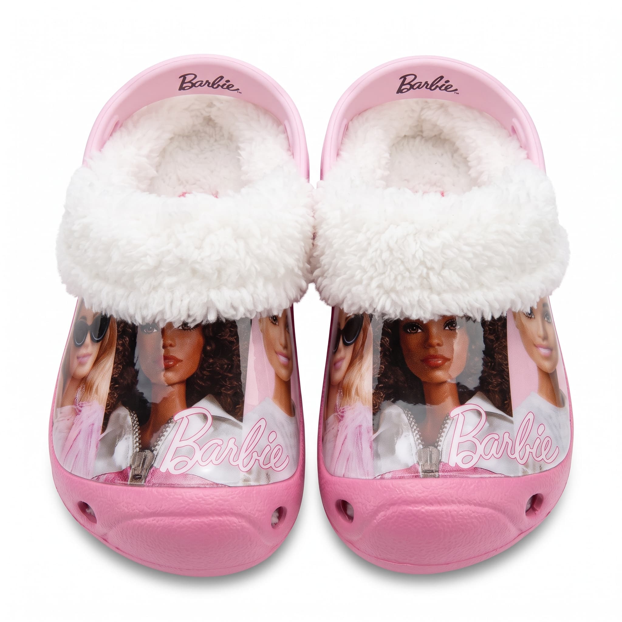 Kids' Barbie Fleece-Lined Winter Crocs – Pretty Pink product photo
