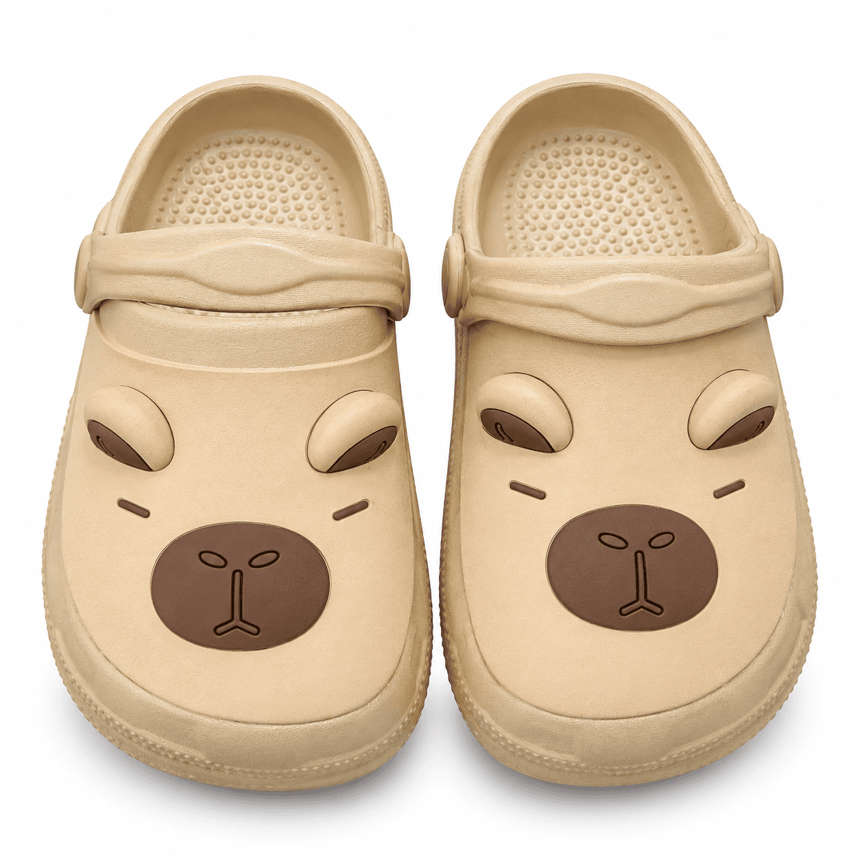 Kids' Beige Bear Face Clogs product photo